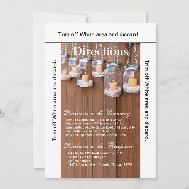 3,5x6 Riktningskort Mason Jar Ljus Ljuset Natten Inbjudningar (Framsida)