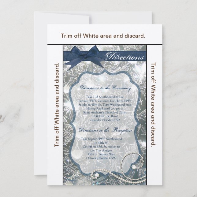 3,5x6-riktningskort med sprickor i isvinter Snö Inbjudningar (Framsida)