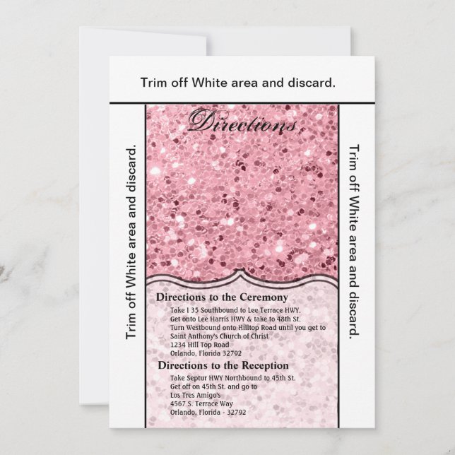 3,5x6-riktningskort Ro Guld Glitter Inbjudningar (Framsida)