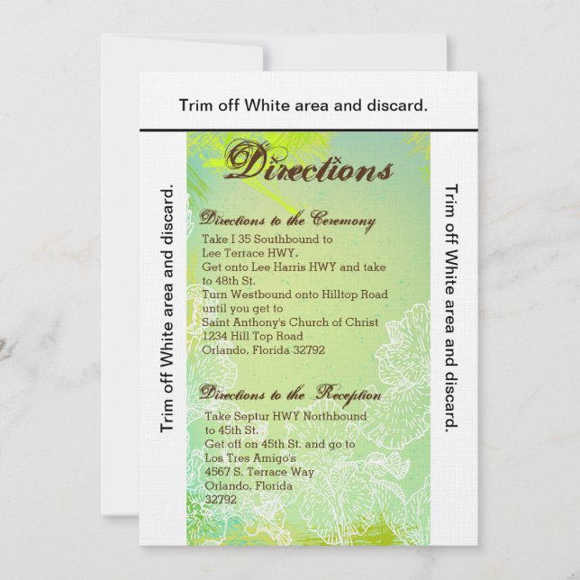 3.5x6 Riktningskort Vår Hibiscus Flower Hawai Inbjudningar (Framsida)