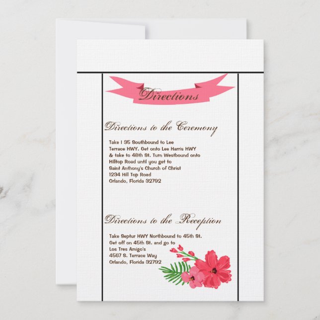 3.5x6 Riktningskort Vår Hibiscus Flower Hawai Inbjudningar (Framsida)