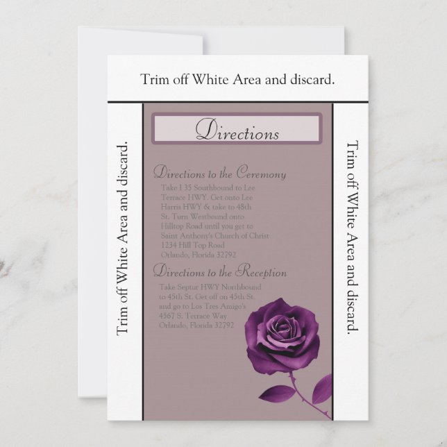 3,5x6-riktningskortet Lila Ro Inbjudningar (Framsida)