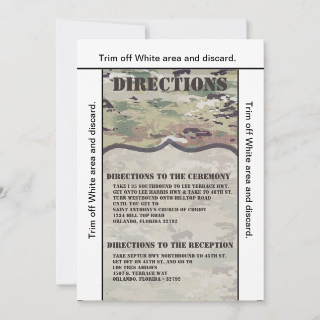 3.5x6 riktningskortet Luft Force OCP Camo Uni Inbjudningar (Framsida)