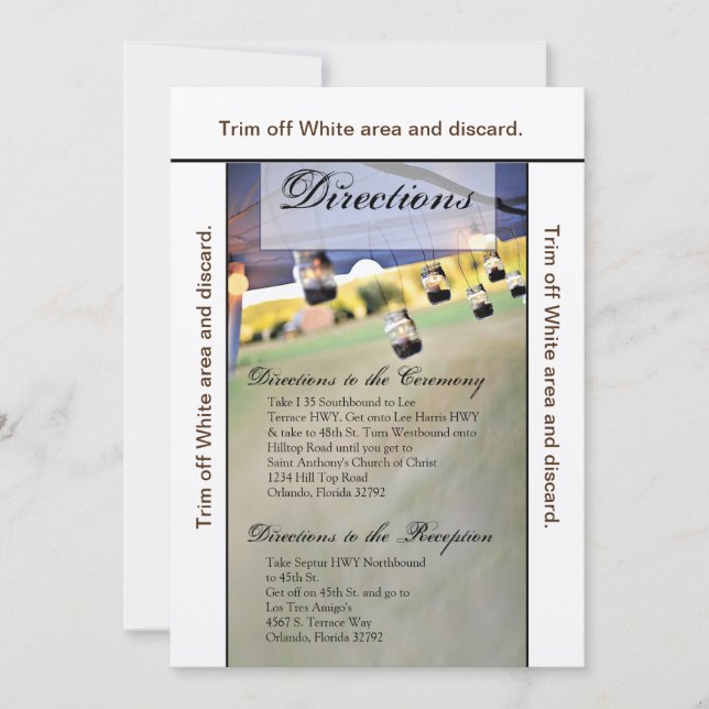 3.5x6 Riktningskortet Mason Burk Candle Holders Co Inbjudningar (Framsida)