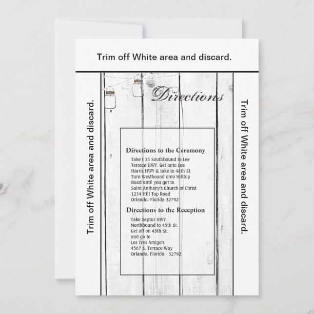 3,5x6-riktningskortet Mason Burk String Ljus Inbjudningar (Framsida)