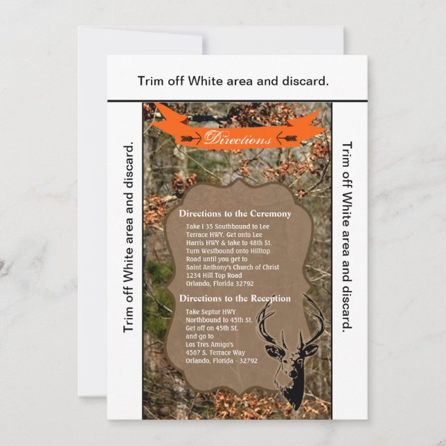 3.5x6 Riktningskortets Hjort för jakt på bondkamer Inbjudningar (Framsida)