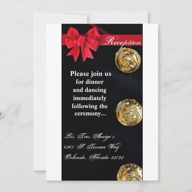 3,5x7 mottagarkort Marinblå Uniform Klädsel Blå Un Inbjudningar (Framsida)