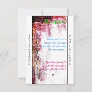 3.5x7 Mottagningskort Neon Grunge Reva Färg Het Inbjudningar