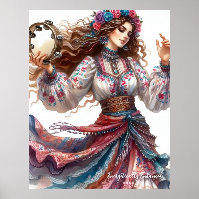 *~* 3 A100 Psychic Boho Gypsy Tambourine Dancer Poster (Framsidan)