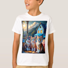 3 Adorable Artist designed Kittens T Shirt