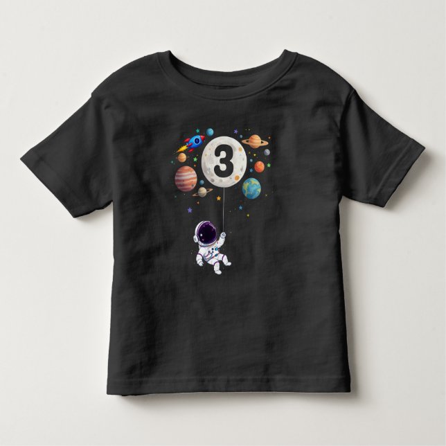 3 Åldersdagsplanet Astronaut 3: e födelsedagen T Shirt (Framsida)