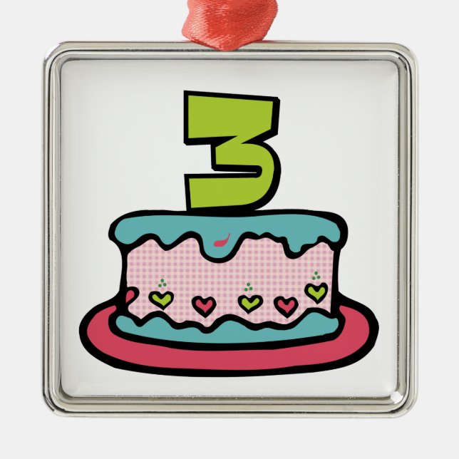 3 Ålderskaka Julgransprydnad Metall (Framsidan)