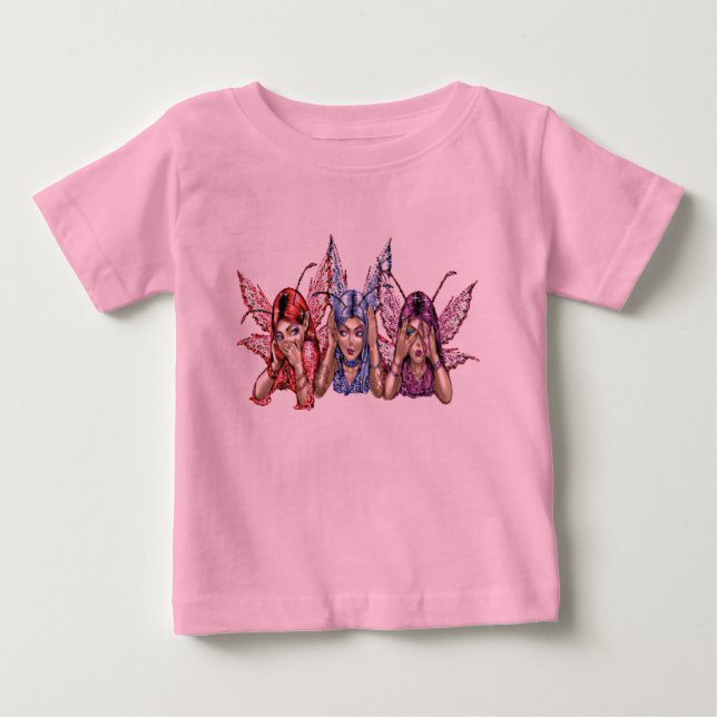 3 älvor (tala, se och hör inget ont) baby t-shirt (Framsida)