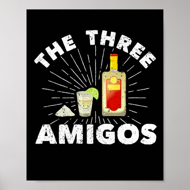 3 Amigos Salt Tequila Lime Mexican Poster (Framsidan)