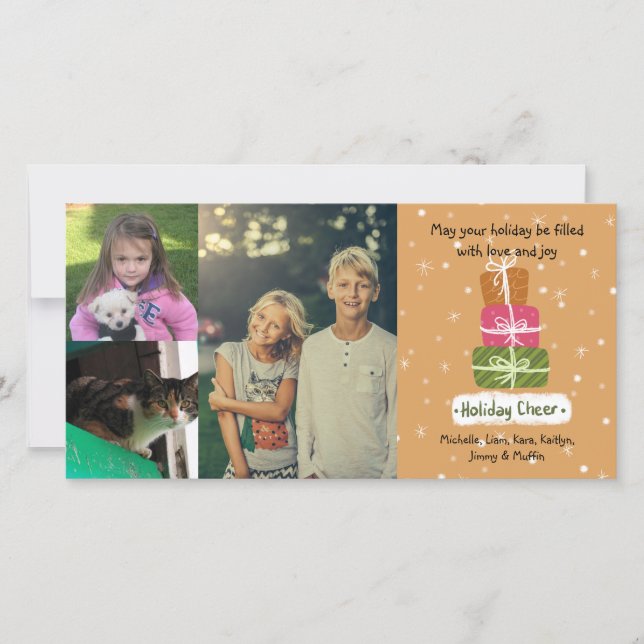 3 Anpassade julhälsningar för Photo Collage Julkort (Framsida)
