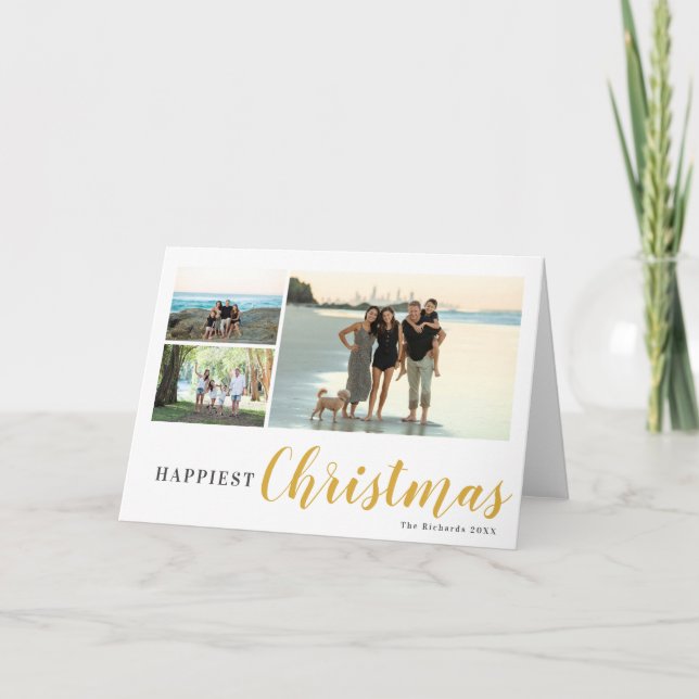3 Anpassningsbar för Photo Collage Family-julen Helgkort (Framsida)