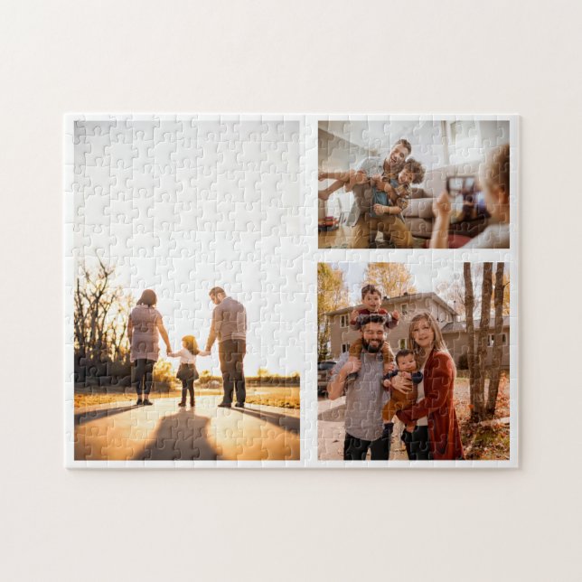 3 Anpassningsbars fotokollage-Personlig Pussel (Horisontell)