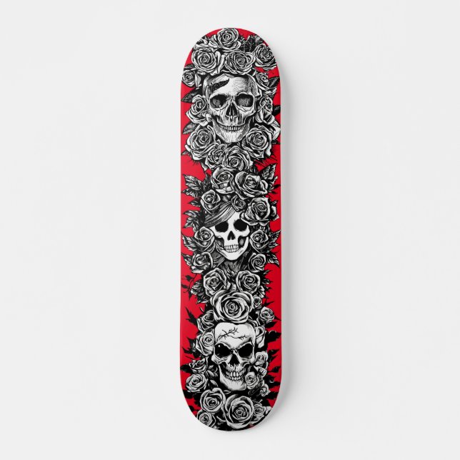 3 Ansikte med ro Goth Punk Art teckning Mini Skateboard Bräda 18,5 Cm (Framsida)