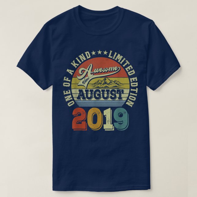 3 år gamla gåvor Fantastisk sedan augusti 2019 3:e T Shirt (Design framsida)