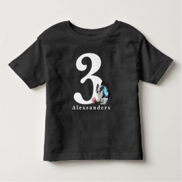 3 år gammal, 3:e födelsedag Cute Hund Butterfly Fa T Shirt