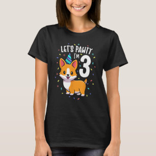 3 år gammal Corgi Hund älskare 3:e födelsedagen Pa T Shirt