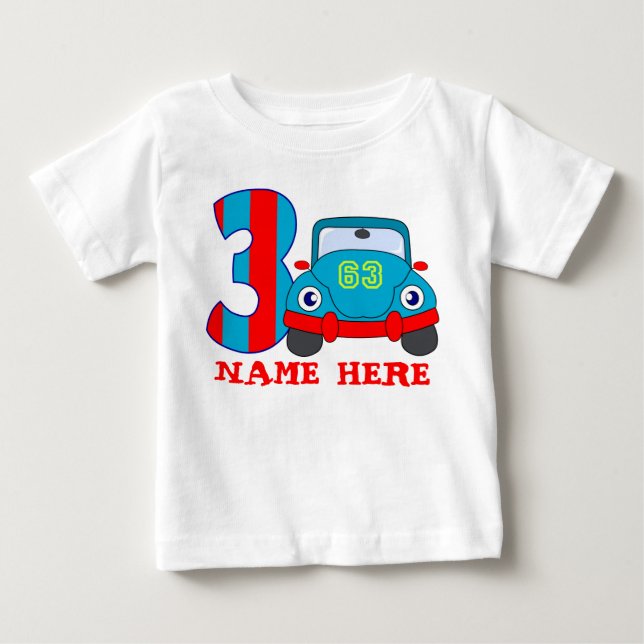 3 år gammal födelsedag t-shirt (Framsida)
