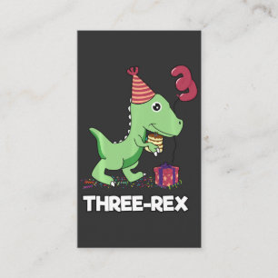 3 år gammal födelsedagstjugodoj dosinosaur tre Rex Visitkort