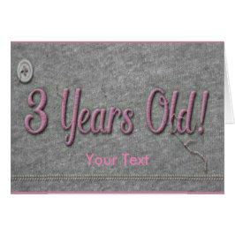 3 år gammal hälsningskort