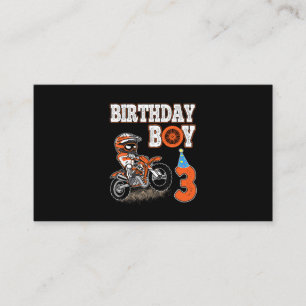 3 år gammal kyld - födelsedagspojke - Dirt Bike - Visitkort
