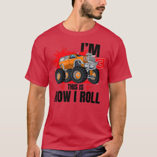 3 år gammal monster Lastbil 3:e födelsedagen T Shirt