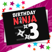 3 År Gammal Ninja Födelsedagsstjärnor Barn 3-årsda