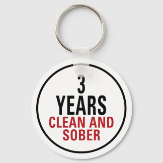 3 år Ren och sober Nyckelring
