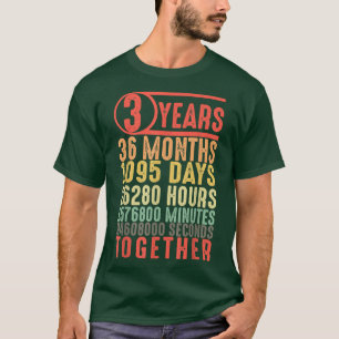 3 år tillsammans med 3-årsjubileum gifta par t shirt