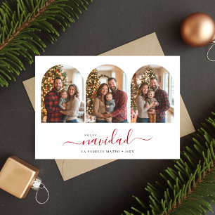 3 Arch Photo spansk jul Feliz Navidad Julkort