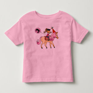 3-årig flicka på en ponny t-shirt