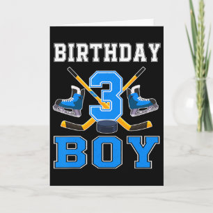 3-årig födelsedags pojke ishockey 3:e fest kort