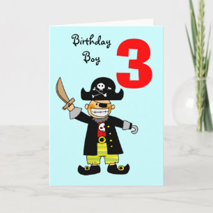 3-årig pirat-pojke kort