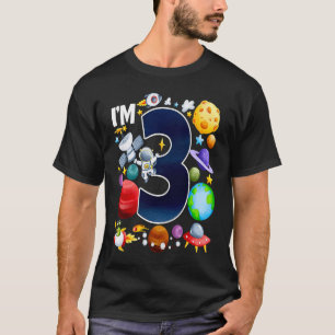 3 års ålder Astronaut Birthday Space 3: e bo T Shirt