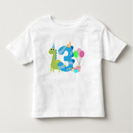 3 års ålder Dinosaur Birthday T Shirt