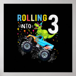 3 års ålder Dinosaur Monster Lastbil Poster