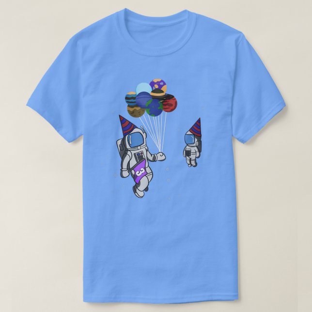3 ÅRS Astronaut Planet Balloon T Shirt (Design framsida)