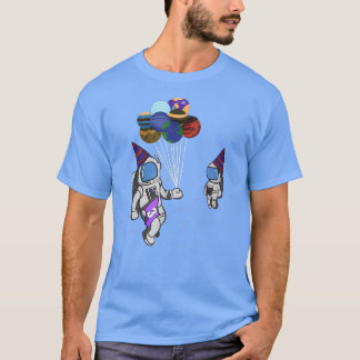 3 ÅRS Astronaut Planet Balloon T Shirt