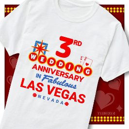 3-års bröllopsdag Fantastiskt par i Las Vegas T Shirt