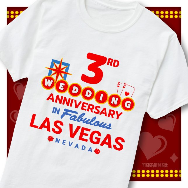 3-års bröllopsdag Fantastiskt par i Las Vegas T Shirt (Skapare uppladdad)