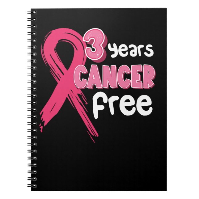 3 års bröstcancerfri Rosa Bröstcancer Survi Anteckningsbok (Framsidan)