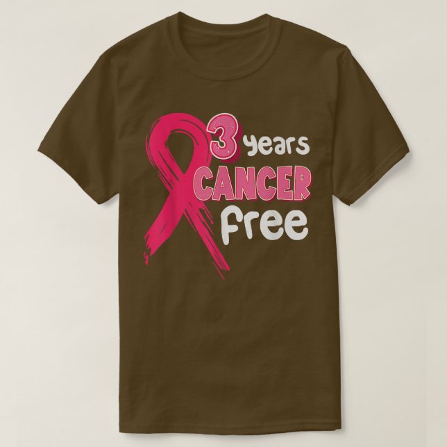 3 års bröstcancerfri Rosa Bröstcancer Survi T Shirt (Design framsida)