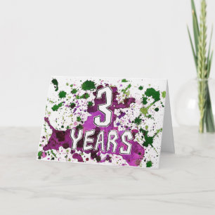 3 års födelsedag/årskort kort