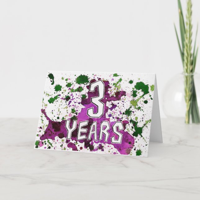 3 års födelsedag/årskort kort (Framsida)