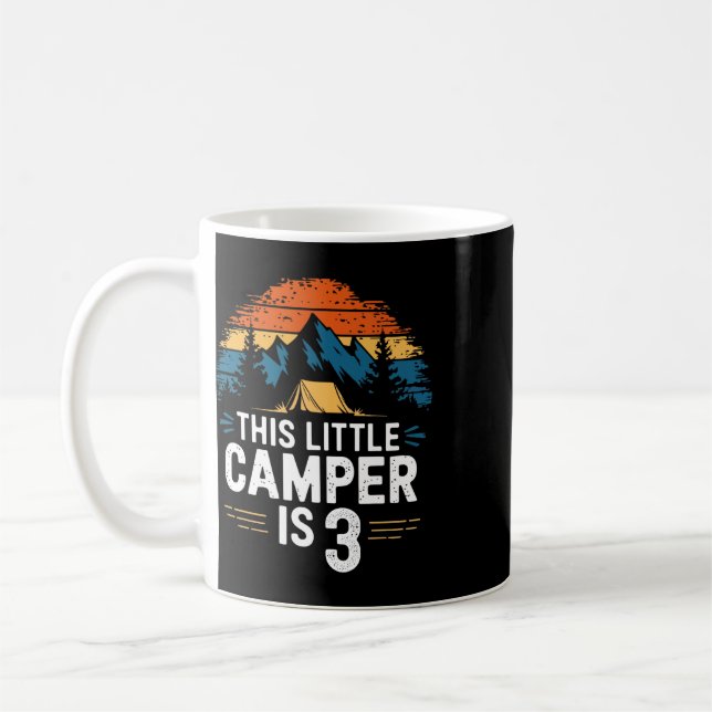 3-års födelsedags campingtröja för 3-åriga barn Ca Kaffemugg (Vänster)