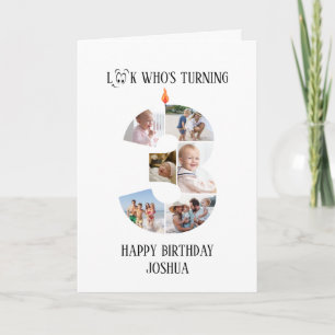 3-års födelsedags fotokort kort